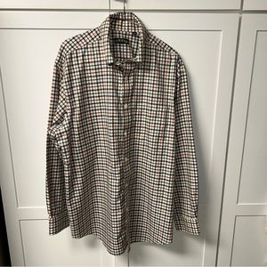 Orvis Button Up Shirt Long Sleeve Casual Mixed‎ Colors Plaid Large 100% Cotton